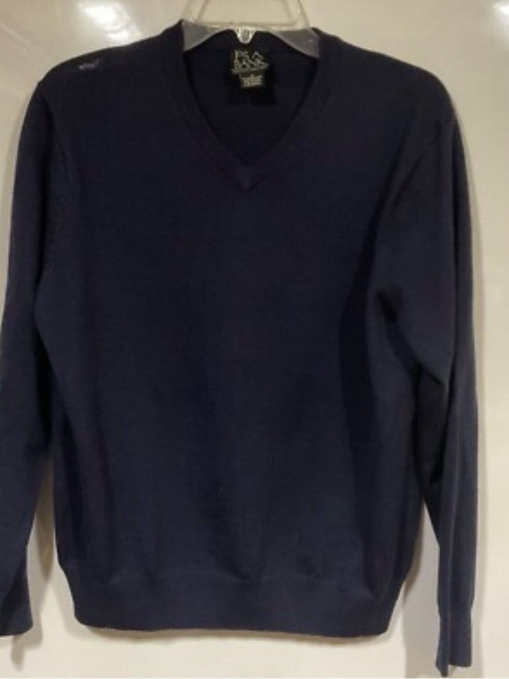Jos A Bank Executive Collection Merino Wool Blend V-Neck Sweater Navy L